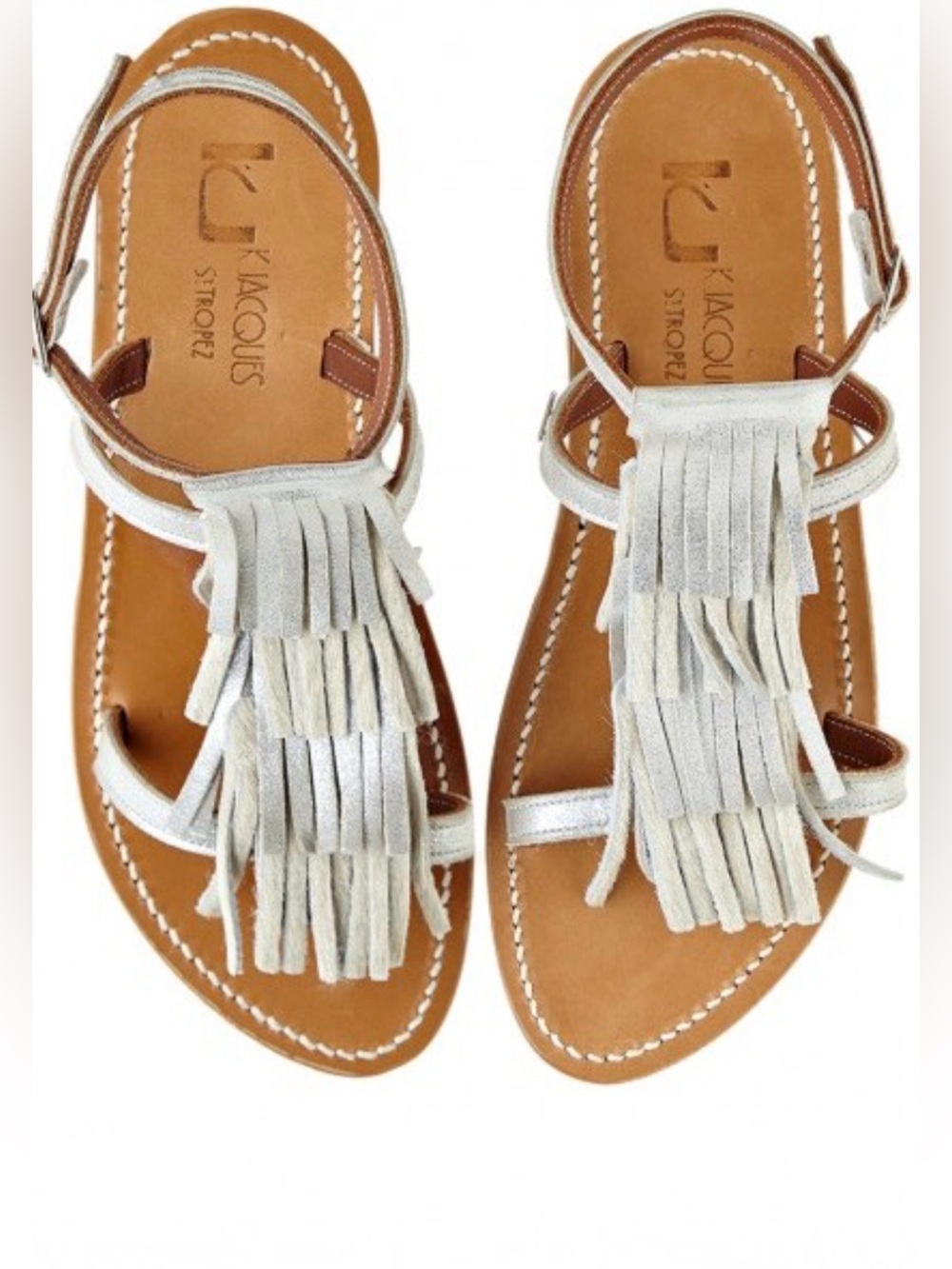 K. Jacques galaxy metallic Fringe Sandals size 39 like new